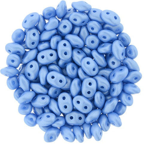 Superduo, Powdery Lt Blue, 2-Hole Czech Glass Bead, 8 grams