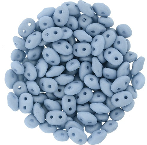 Superduo, Saturated Dk Sky Blue, 2-Hole Czech Glass Bead, 8 grams