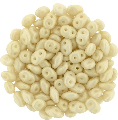 Superduo, Powdery Light Gold, 2-Hole Czech Glass Bead, 8 grams