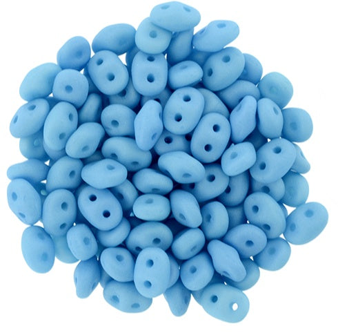 Superduo, Saturated Neon Baby Blue, 2-Hole Czech Glass Bead, 8 grams