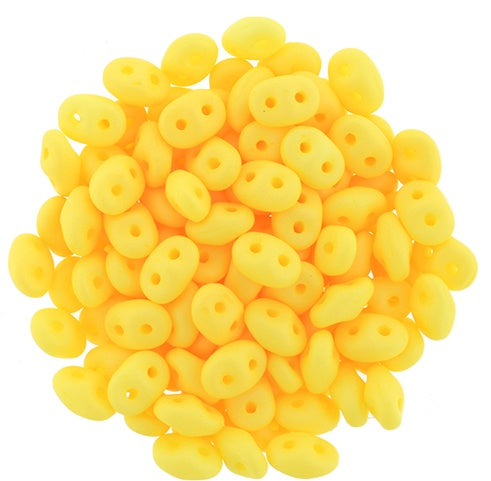 Superduo, Saturated Neon Sunshine, 2-Hole Czech Glass Bead, 8 grams