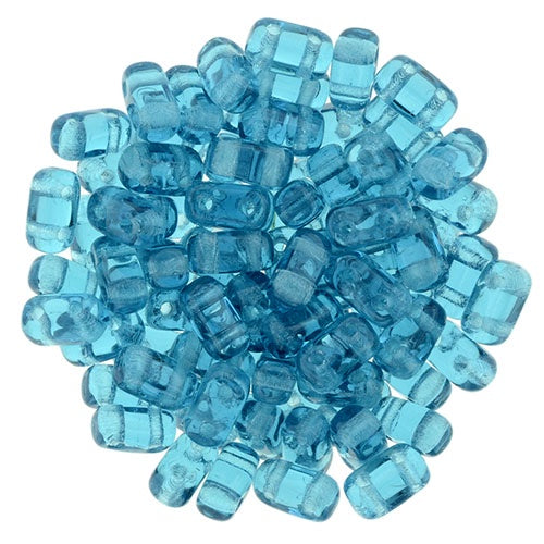 Czechmate 3 X 6mm Brick Czech Two Hole Glass Bead, Teal, 50 pieces