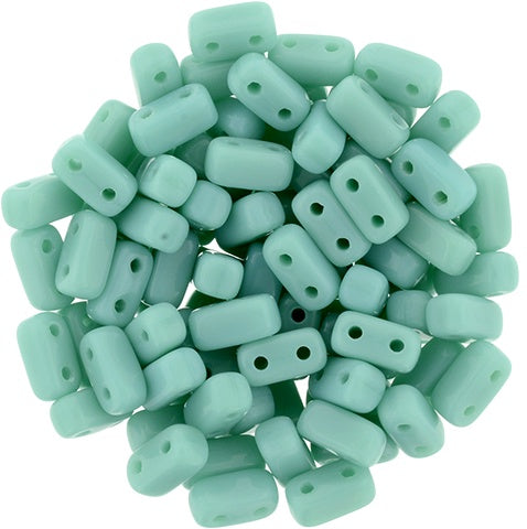 Czechmate 3 X 6mm Brick Czech Two Hole Glass Bead, Opaque Turquoise, 50 pieces