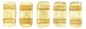 Czechmate 3 X 6mm Brick Czech Two Hole Glass Bead, Luster Transparent Champagne, 50 pieces