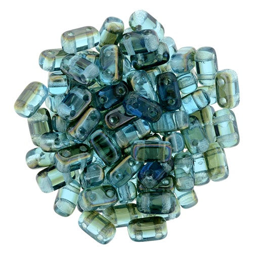 Czechmate 3 X 6mm Brick Czech Two Hole Glass Bead, Twilight Aquamarine, 50 pieces