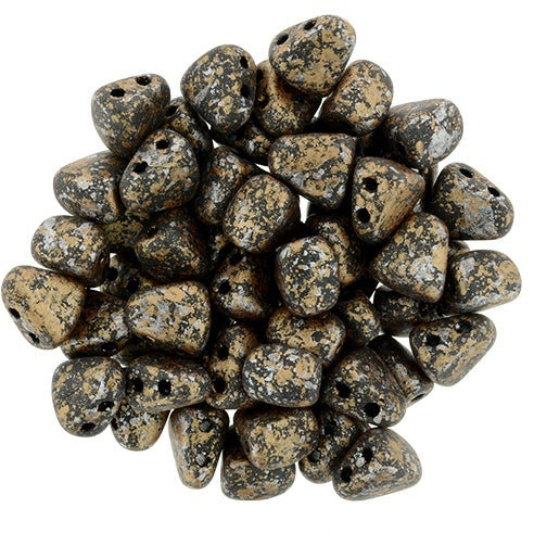 Nib-Bit, Tweedy Lt Copper, 2-Hole Czech Glass Bead, 8 grams