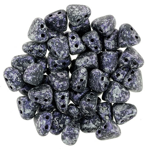 Nib-Bit, Tweedy Violet, 2-Hole Czech Glass Bead, 8 grams