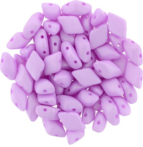 GemDuo, Saturated Violet, 2-Hole Diamond Shaped Czech Glass Bead, 7.5 grams