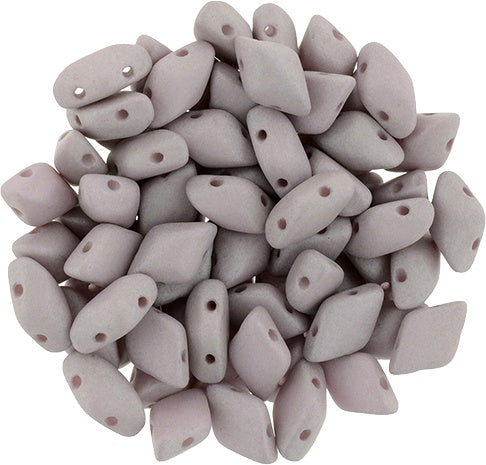 GemDuo, Saturated Mushroom, 2-Hole Diamond Shaped Czech Glass Bead, 7.5 grams