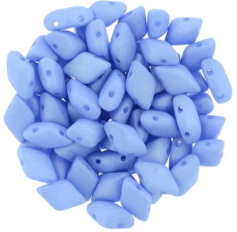 GemDuo, Saturated Periwinkle, 2-Hole Diamond Shaped Czech Glass Bead, 7.5 grams