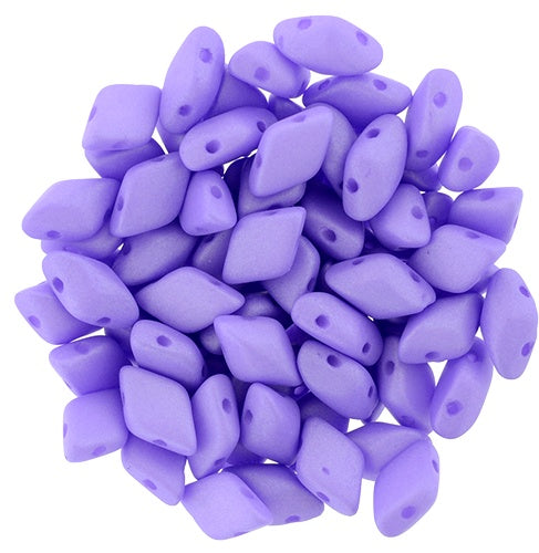 GemDuo, Saturated Purple, 2-Hole Diamond Shaped Czech Glass Bead, 7.5 grams