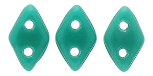 CzechMates Diamond 6.5 x 4mm Czech Glass Two Hole Bead, Persian Turquoise, 8 grams