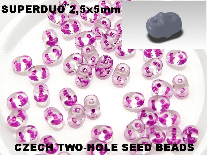 Superduo, Crystal - Lt Purple-Lined, SD0003-44826, 8 grams