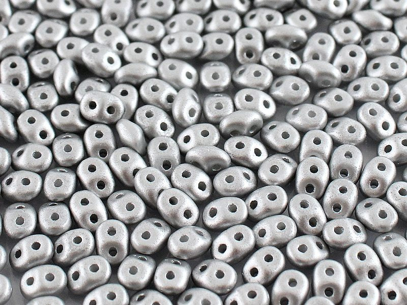 Superduo, Satin Metallic Silver, SD29405, 8 grams