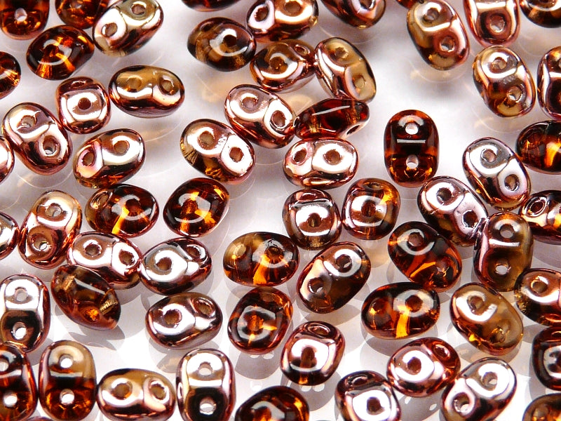 Superduo, Smoky Topaz Capri Gold, SD1023-27101, 8 grams