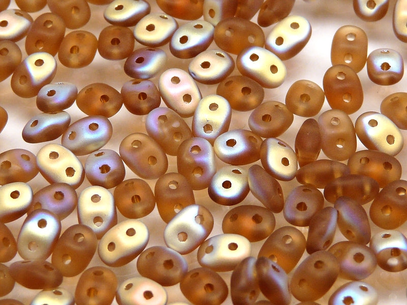 Superduo, Matte Smoky Topaz AB, SD1023-28771, 8 grams