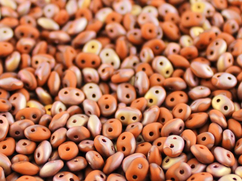 Superduo, Opaque Chocolate Capri Gold Mat, SD1360-27171, 8 grams