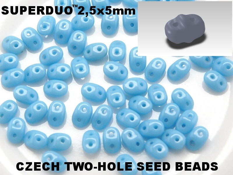 Superduo, Turquoise Blue, SD6303, 8 grams