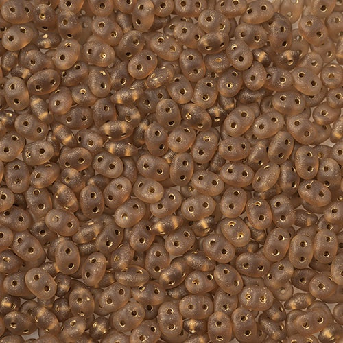 Superduo, Smoky Topaz Bronze Ice Lined, SD1023-85106, 8 grams