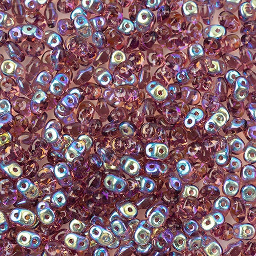 Superduo, Amethyst Graphite Rainbow, SD2006-98537, 8 grams