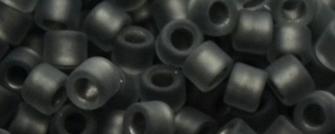 Toho Aiko Cylinder Seed Bead , TB-0282F, Frosted Gunmetal Lined Crystal Luster, 5 grams