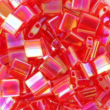 Miyuki Tila Bead, TL-0254B, Transparent Red AB