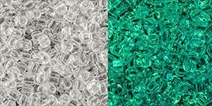 Toho 11/0 Round Japanese Seed Bead, #2700, Glow In The Dark - Crystal/Glow Green, 13 grams