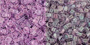 Toho 11/0 Round Japanese Seed Bead, #2724, Glow In The Dark - Dark Pink/Green Pink, 13 grams