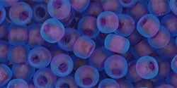 Toho 6/0 Round Japanese Seed Bead, #252F, Inside Color Frost Aqua/Purple Lined, 20 grams