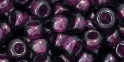 Toho 6/0 Round Japanese Seed Bead, #1076, Inside Color Grey/Magenta Lined, 20 grams