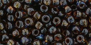 Toho 6/0 Round Japanese Seed Bead, #Y313, Transparent Light Topaz Picasso, 20 grams