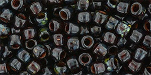 Toho 6/0 Round Japanese Seed Bead, #Y316, Transparent Siam Ruby Picasso, 20 grams