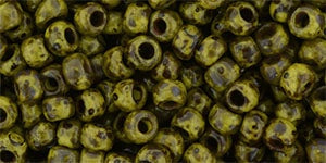 Toho 6/0 Round Japanese Seed Bead, #Y319, Opaque Dandelion Picasso, 20 grams