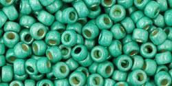 Toho 8/0 Round Japanese Seed Bead, TR8-561FPF, Matte Galvanized Southwest Green PermaFinish