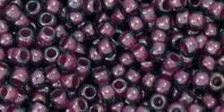 Toho 11/0 Round Japanese Seed Bead, TR11-1076, Inside Color Grey/Magenta Lined, 13 grams