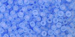 Toho 11/0 Round Japanese Seed Bead, TR11-13F, Transparent Frost Light Sapphire