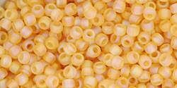 Toho 11/0 Round Japanese Seed Bead, TR11-162F, Transparent AB Frost Light Topaz, 13 grams
