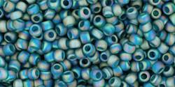 Toho 11/0 Round Japanese Seed Bead, TR11-167BDF, Transparent AB Frost Teal