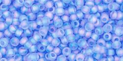 Toho 11/0 Round Japanese Seed Bead, TR11-168F, Transparent AB Frost Light Sapphire