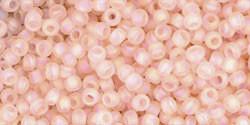 Toho 11/0 Round Japanese Seed Bead, TR11-169F, Transparent AB Frost Rosaline