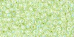 Toho 11/0 Round Japanese Seed Bead, TR11-173, Dyed AB Lemon Mist