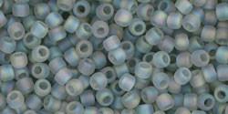 Toho 11/0 Round Japanese Seed Bead, TR11-176AF, Matte AB Black Diamond