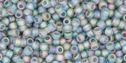 Toho 11/0 Round Japanese Seed Bead, TR11-176BF, Transparent AB Frost Gray