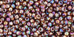 Toho 11/0 Round Japanese Seed Bead, TR11-177, Transparent AB Smoky Topaz