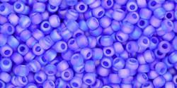 Toho 11/0 Round Japanese Seed Bead, TR11-178F, Transparent AB Frost Sapphire
