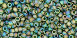 Toho 11/0 Round Japanese Seed Bead, TR11-180F, Transparent AB Frost Olivine