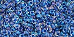 Toho 11/0 Round Japanese Seed Bead, TR11-193, Inside Color Luster Crystal/Dark Capri Lined