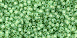 Toho 11/0 Round Japanese Seed Bead, TR11-2103, Silver Lined Lime