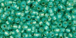 Toho 11/0 Round Japanese Seed Bead, TR11-2119, Silver Lined Dk Mint