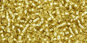 Toho 11/0 Round Japanese Seed Bead, TR11-22A, Silver Lined Golden Topaz